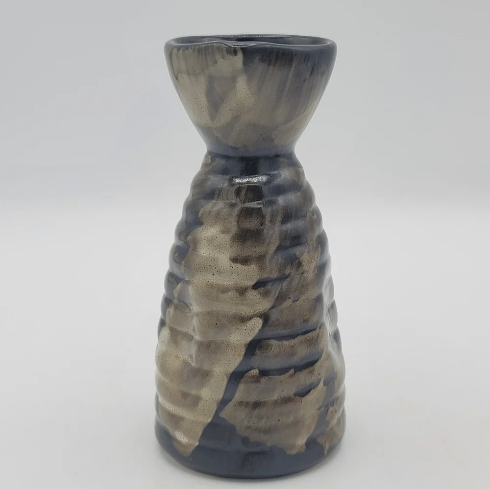 Black & Bronze Japanese Style Sake Set – Tokkuri & Ochoko Cups, 3 Pc Set Vintage